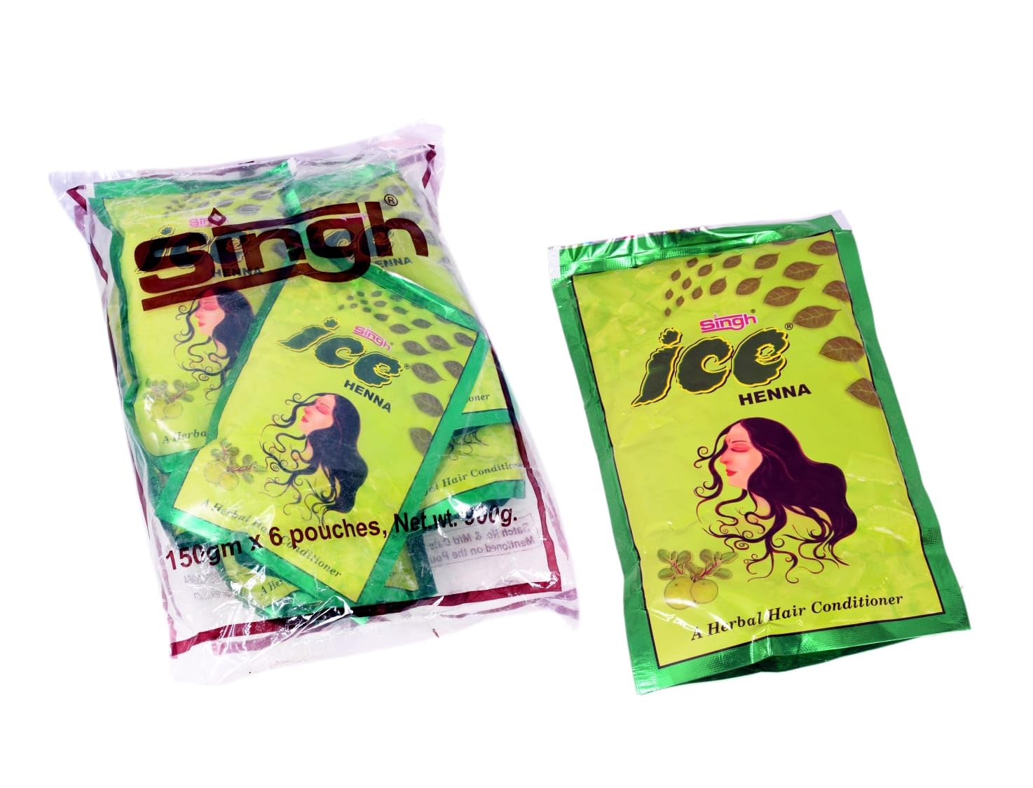 Singh Ice Henna | Mehandi | 100% Natural, 150g x 6 Pouches