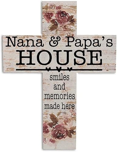 Nana Papa's House Where Memories are Made Kitchen Decor Signs Shelf Letreros de madera para hombre, cueva de béisbol, cruz