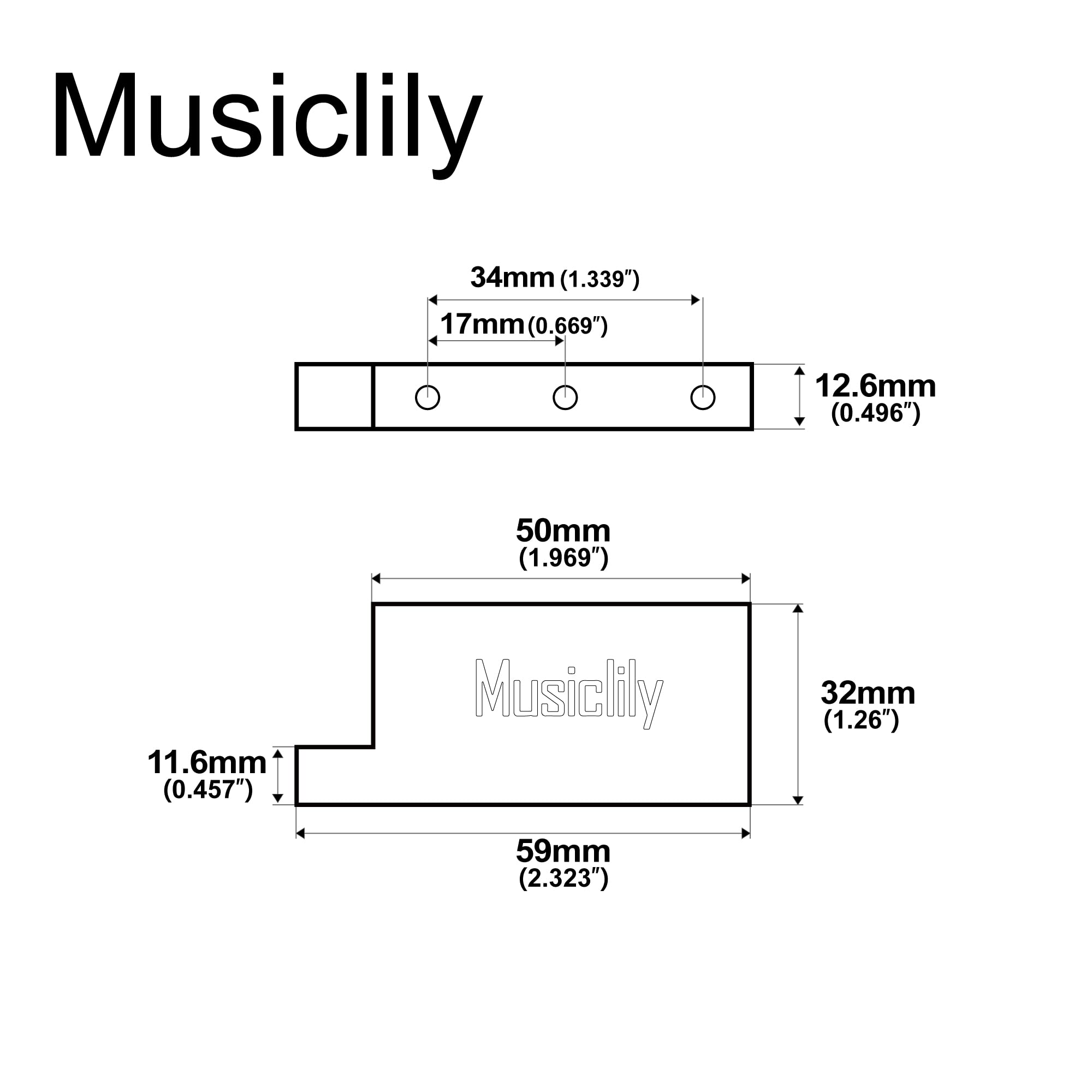 Amazon.co.jp: Musiclily Ultra ブラス 32mm レモロブロック L字型