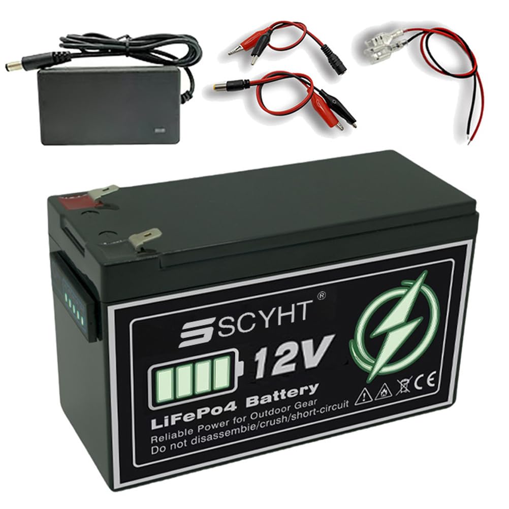 Batteria LiFePO4 12V 10Ah 6Ah 12Ah Batteria agli ioni di litio 12V Batterie ricaricabili 8Ah Batterie al litio per alimentazione di backup per motori 50W a 150W,12v12ah