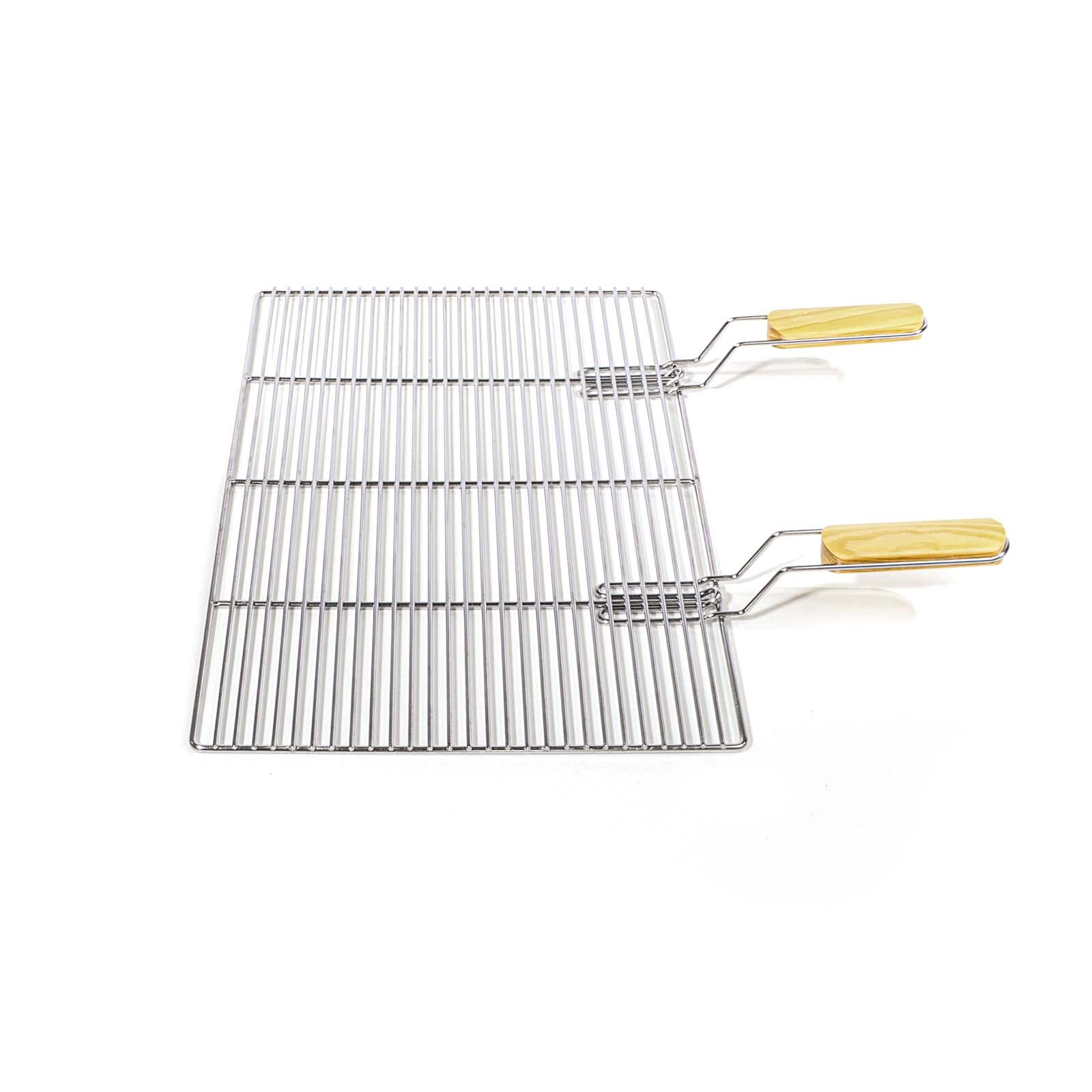 BBQ Grillrost Eckig 54x34cm aus Hochwertigem Edelstahl mit Handgriffen für Gasgrill, Kugelgrill usw.