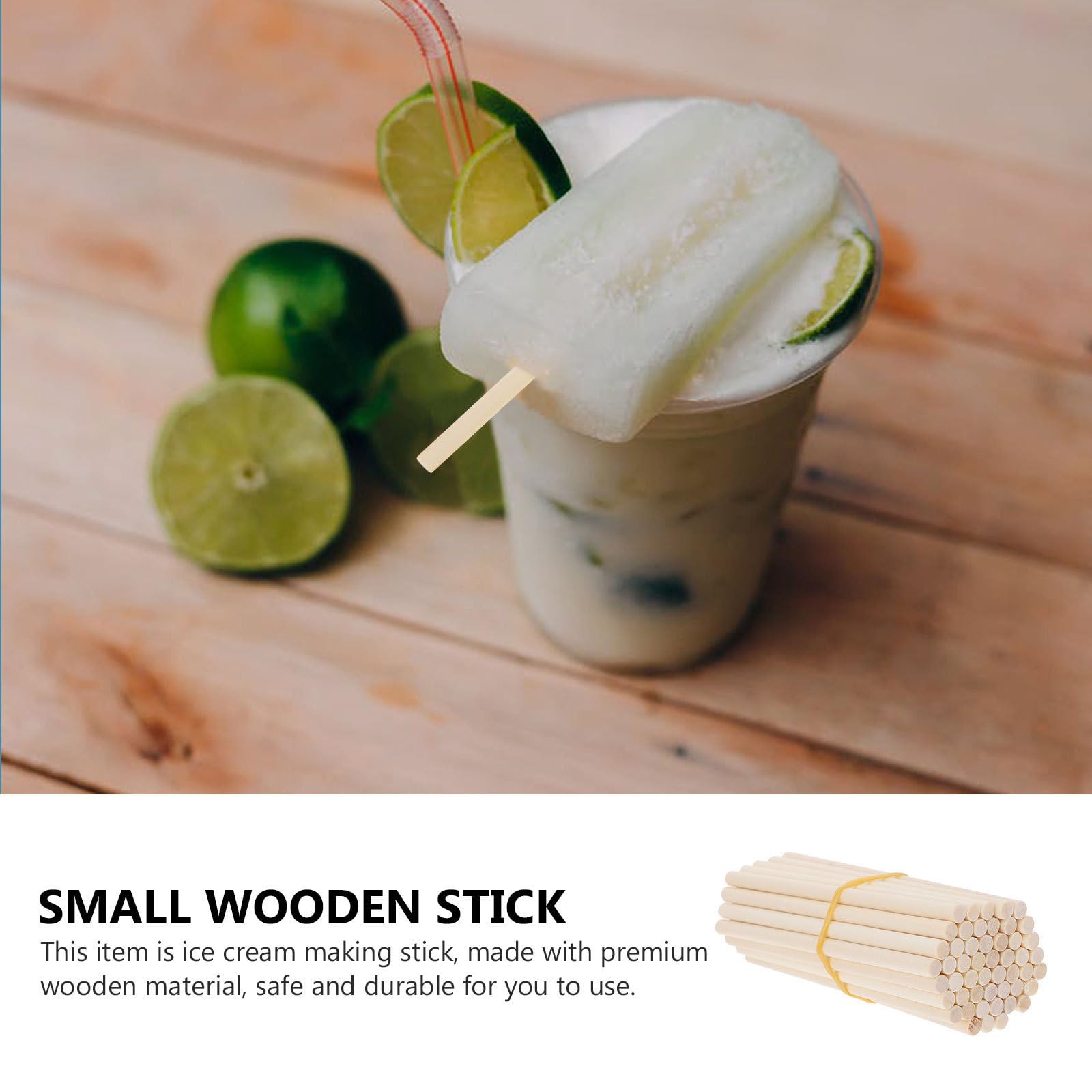 Holibanna 500 Palitos de Madera Beige para Hacer Helados y Proyectos de Manualidades, Seguros Tacto Cómodo para Crear Juguetes de Madera