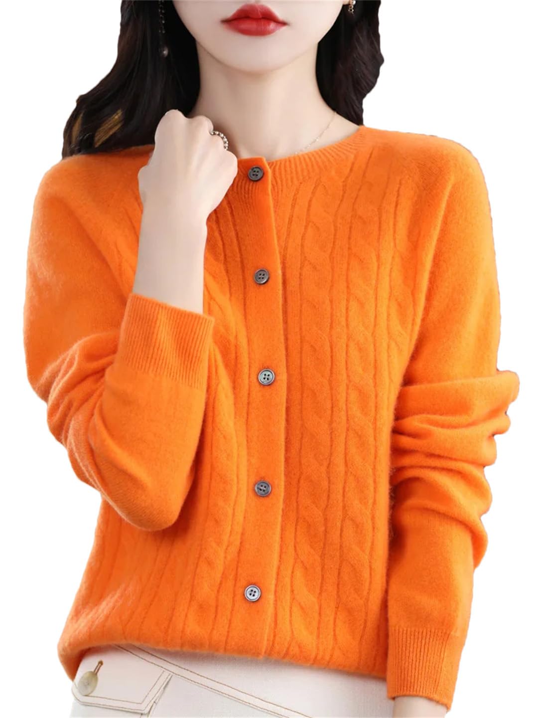Twist okrągły dekolt, kaszmirowy sweter z wełny merynosów, damski dzianinowy top z dzianiny w paski