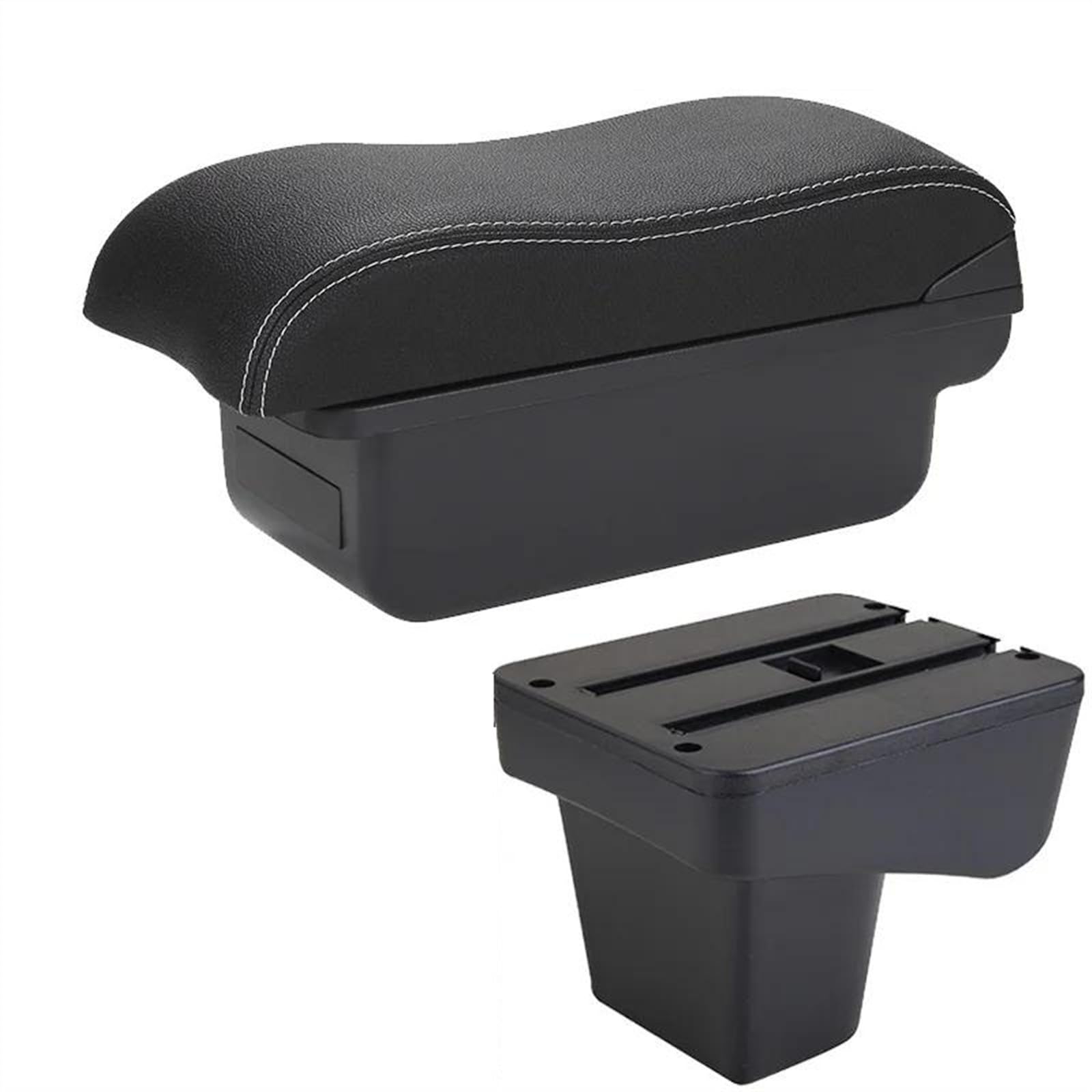 NMJLQW Storage Rack Car Center Console Storage Box Multifunctional Armrest Storage Box Interior Accessories For Vitara(C3 Black white NO USB)