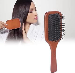 Escova de cabelo, escova de cabelo com almofada de ar, para massagens, couro cabeludo, pente de cuidados com o cabelo, escova de cabelo com cabo de madeira para cabelos longos e curtos encaracolados grossos e finos para mulheres e homens, massagens, couro cabeludo, escova antiestática com airbag