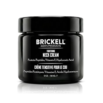 Brickell Mens Tightening Neck Cream For Men, Neck Cream For Tightening and Firming, Anti Wrinkle Cream, With Peptides, Niacinamide, and Hyaluronic Acid, 2 Ounce, Unscented