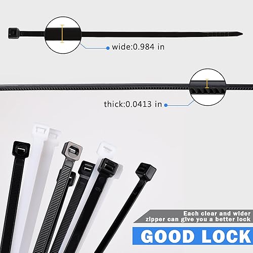 Miniatura 3 de Bridas pequeñas de 4 pulgadas y 18 libras de nailon para cables, 200 unidades, color negro, resistente, HTIELE para interiores o exteriores