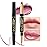evpct 1Pcs Light Pink Pale-Pink Metallic Shine Shimmer Lip Liner and Lipstick Combo Set Kit for Women, Lightweight Hydrating Formula High Impact Full Coverage Lipstick and Lip Liner Makeup Gloss