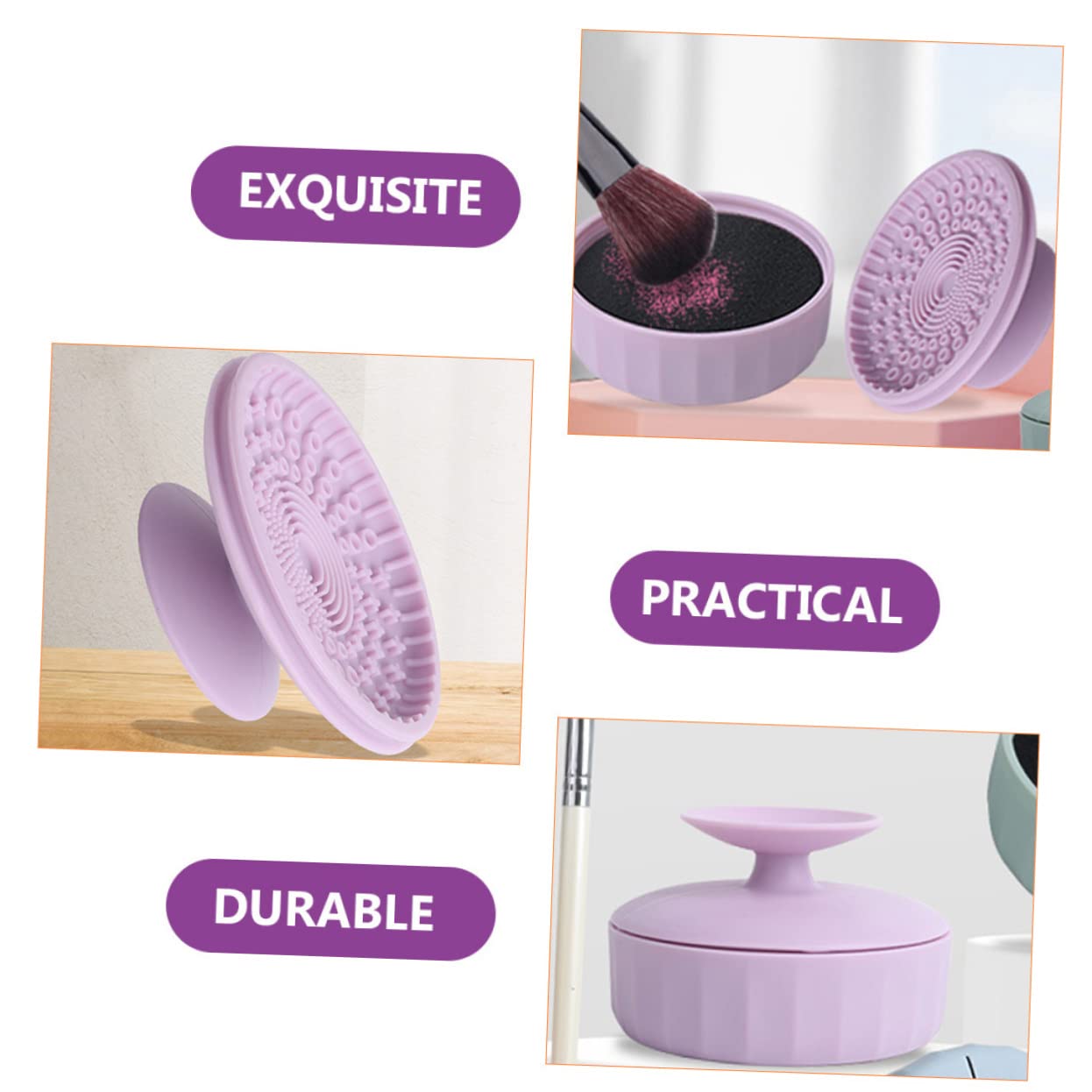 FRCOLOR 4stücke Reise Make-up Pinsel Reiniger Mit Faltbarer Reinigungsschale Nutzung Für Einfache Und Gründliche Von Kosmetikpinseln Tragbar Und Leicht Zu Verwenden