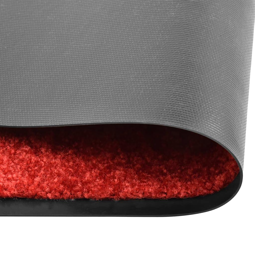 vidaXL Zerbino Lavabile Moquette Tappetino Entrata Esterno Complementi Arredo Tessili Casa Tappeto Stuoino Ingresso Passatoia Rosso 90x150 cm