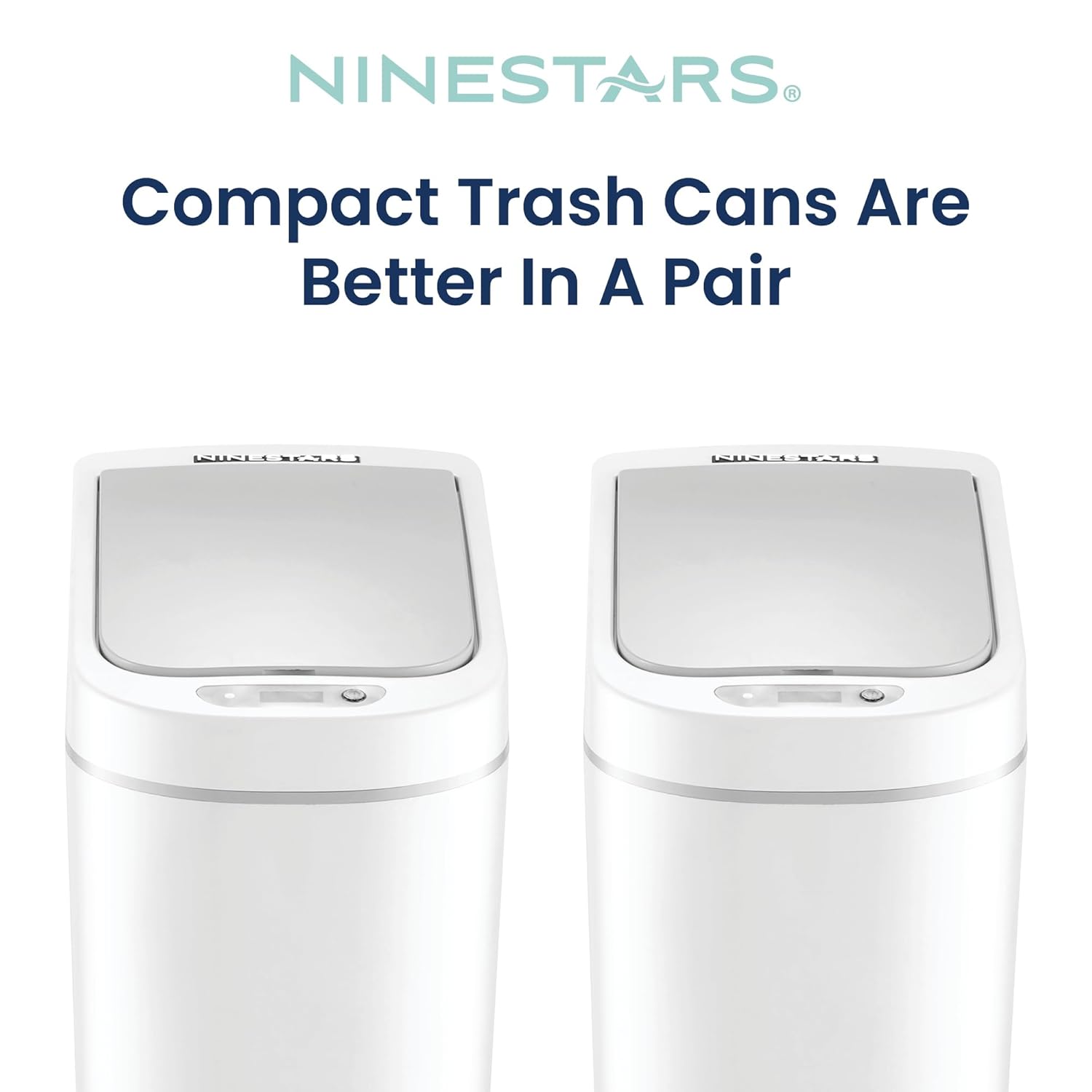 Two Ninestars Automatic Motion Sensor Trash Cans side-by-side.