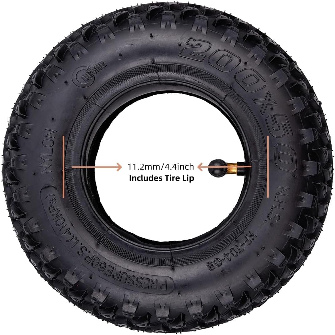 2 set of 200x50 (8"x2") Dirt Scooter Knobby Tire & Inner Tube Replacement For Pro RDS Dune Buggy Pneumatic Tyre