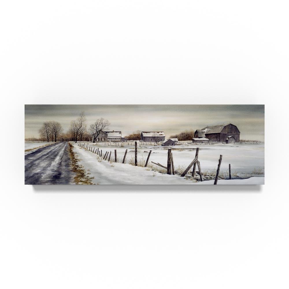 A Long Winter Road by John Morrow, 10x32-Inch Canvas Wall Art