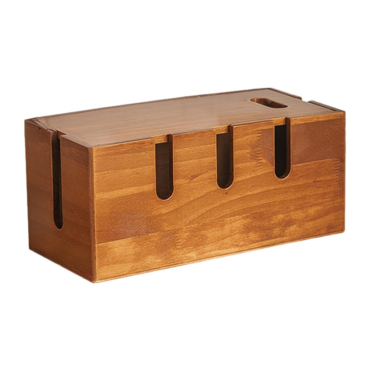 Healeved Caja Organizadora de Cables y Diseño Elegante de Madera Rústica Función de Organización Fácil para Escritorio para Oficina y Hogar