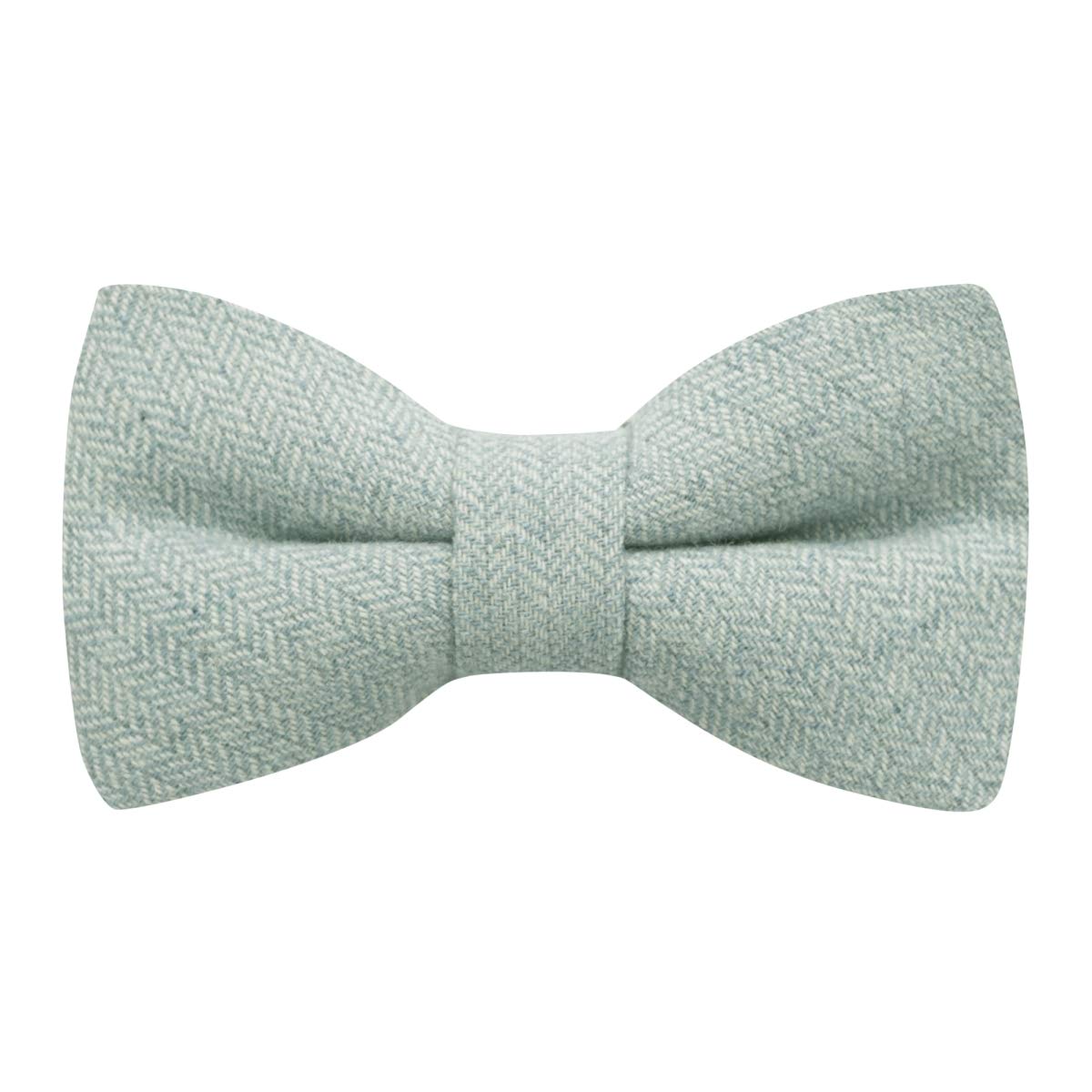 King & Priory Mint Green Herringbone Bow Tie