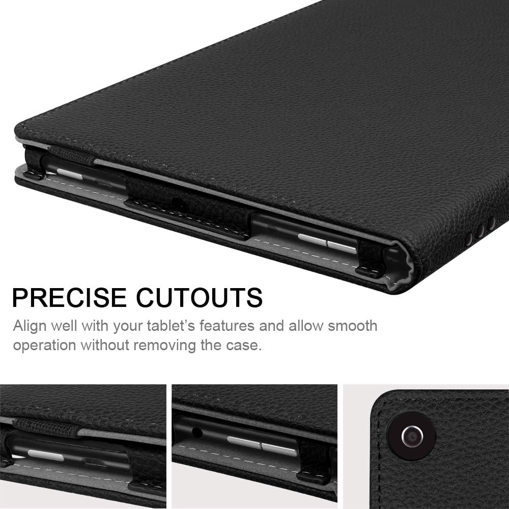 Fintie Keyboard Case for Amazon Fire HD 10 (7th and 9th Generations, 2017 and 2019 Releases) - Folio PU Leather Stand Cover with Removable Wireless Bluetooth Keyboard, Black