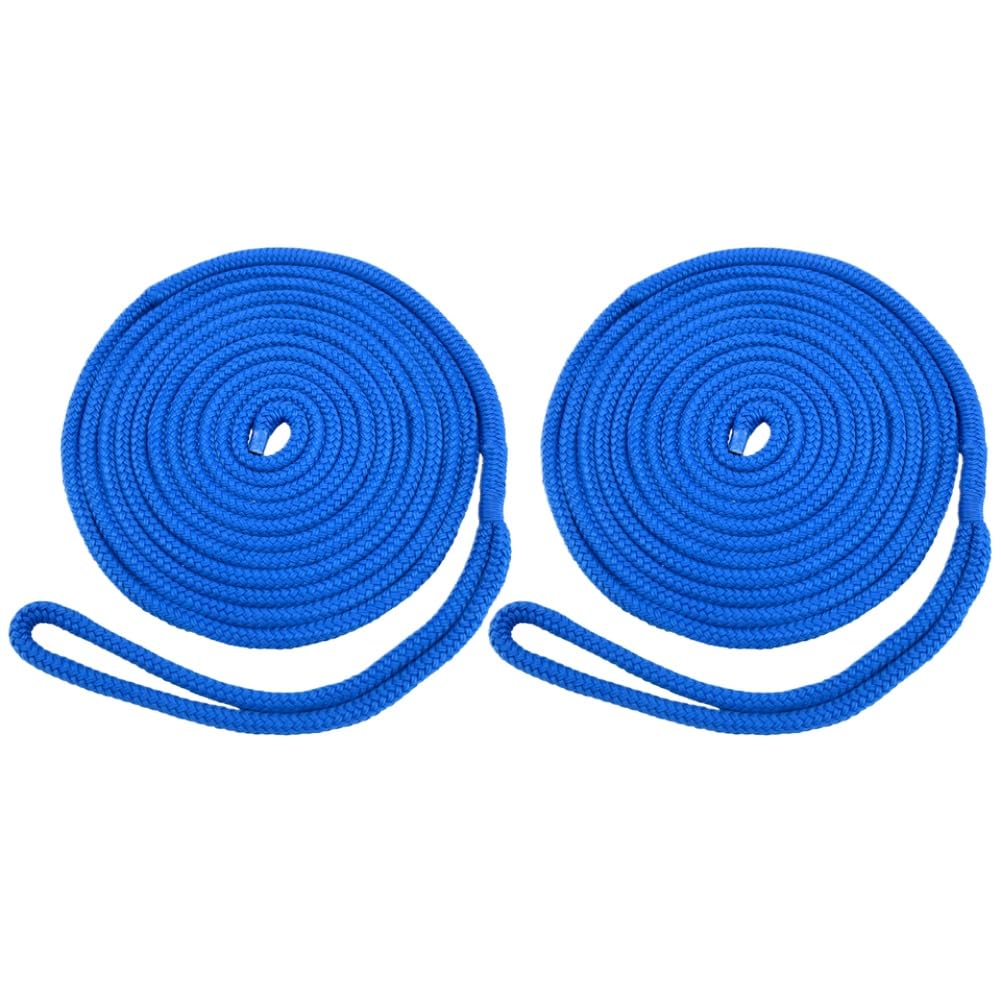 Corde D'amarrage Tressée Double 3/8 Pouces Compatible avec Systèmes D'amarrage Marin 15 Pieds Et 25 Pieds