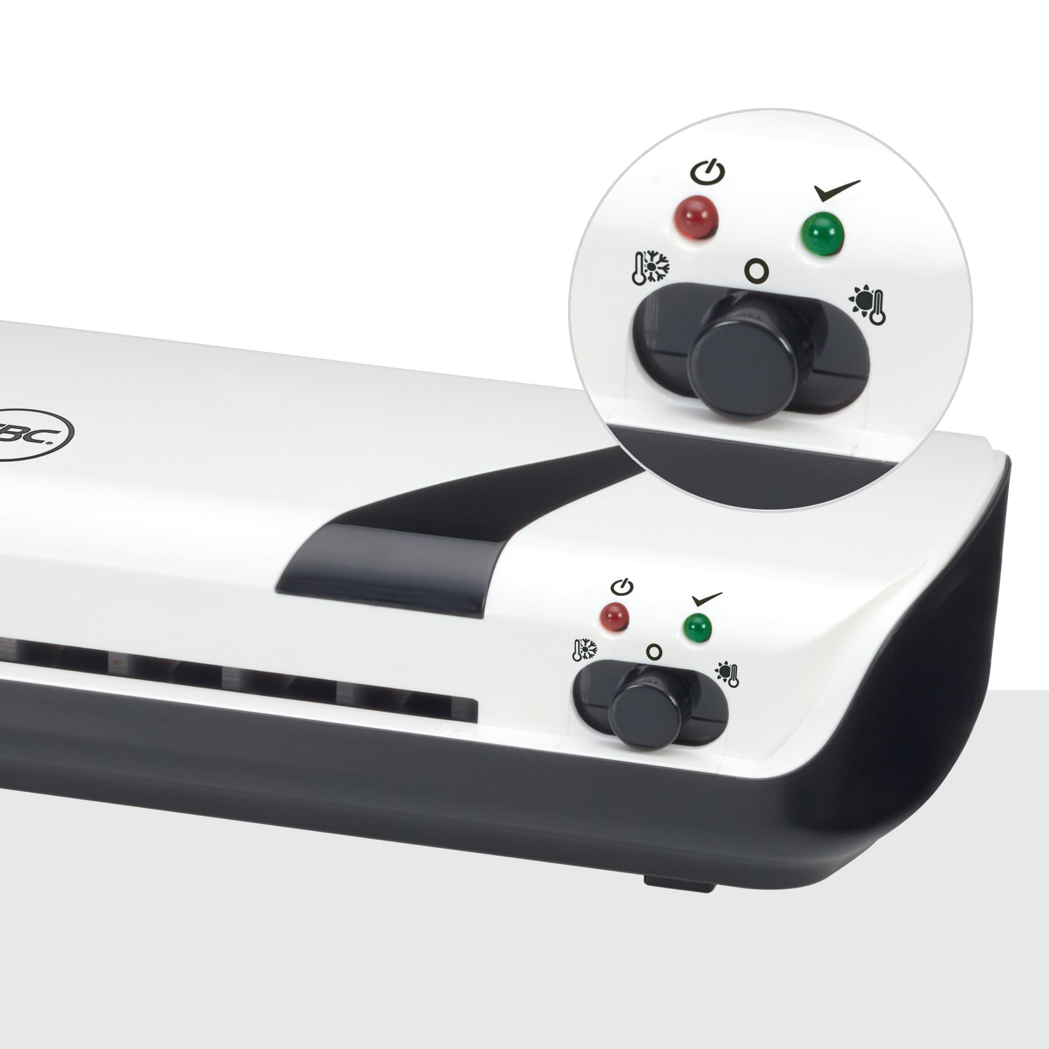 GBC Inspire+ 4-in-1 Set mit A4-Laminiergerät, Papierschneider und Eckenrunder, inkl. extra großes Starterkit mit 30 Laminierfolien, Für 75 bis 125 mic Laminierfolien, Schwarz (4410034 + 3740489)