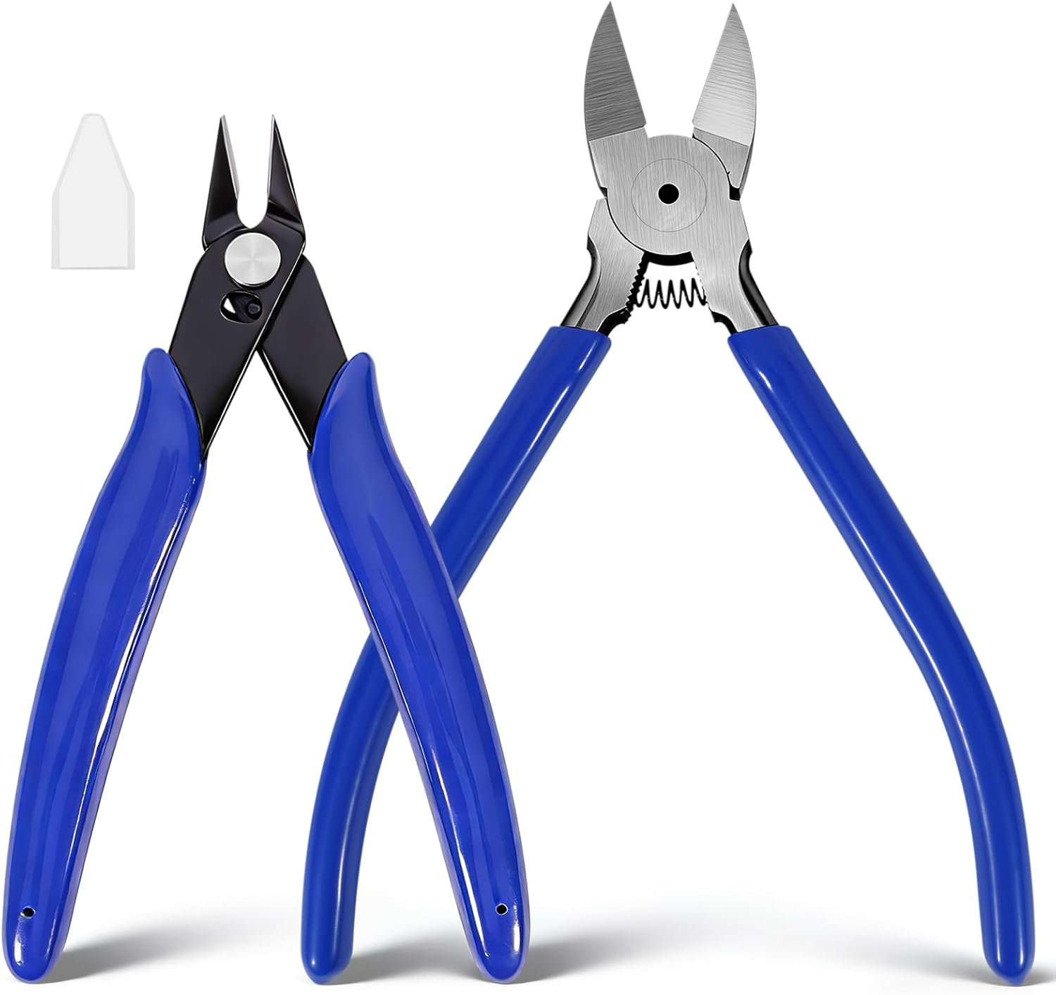 2 Pack Wire Cutters Set, 6"+5" Sharp Flush Cutters, Spring Loaded Side Cutting Pliers，Carbon Steel Wire Cutters for Crafting, Electronics, 3D Prints, Jewelry Making, Model Sprue, Zip Ties