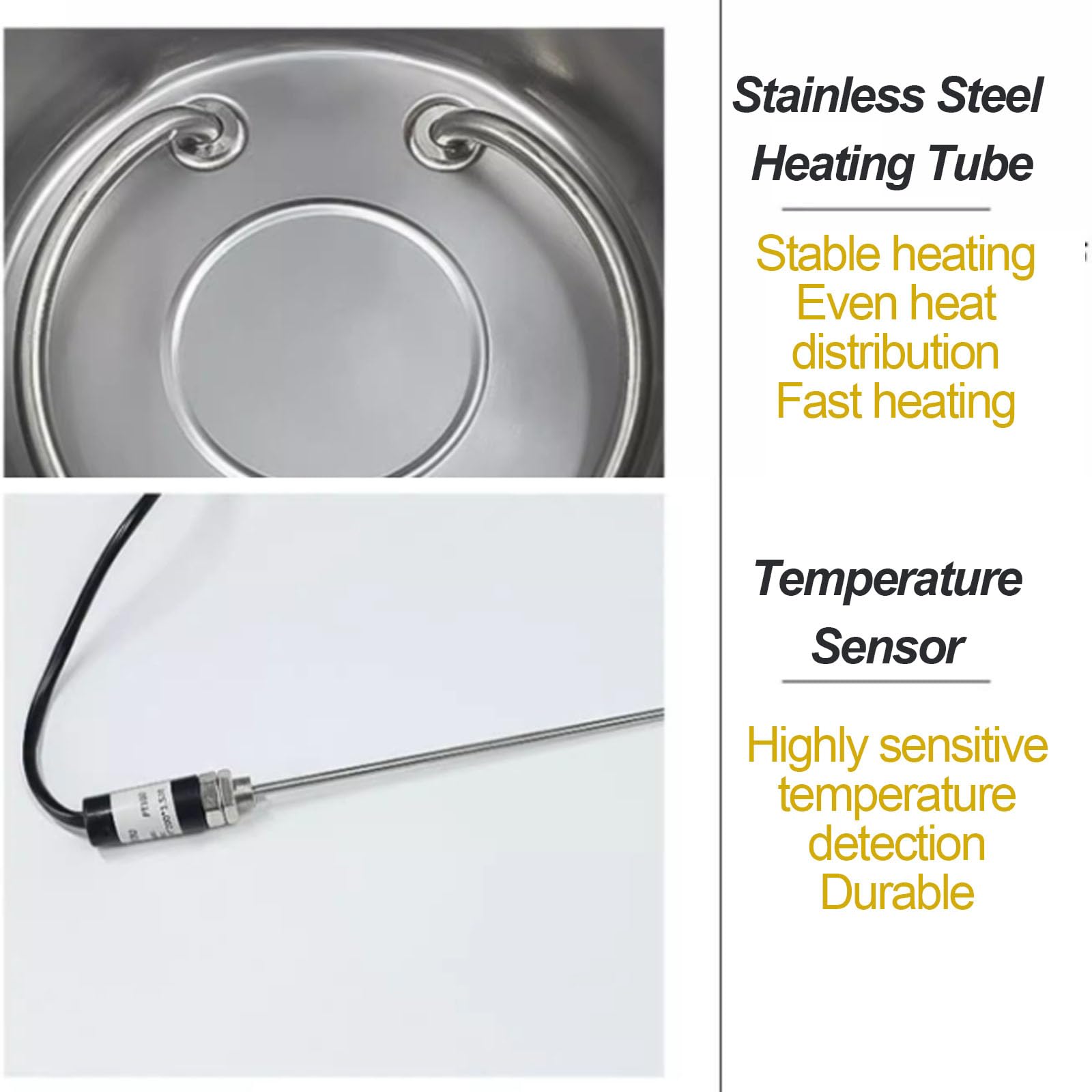 Magnetrühr-heiztopf Für Labore, Stufenlos Regelbarer Magnetrührer Mit Rührstab Und Temperatursensor, 0-2600 U/min, Wasser- Und Ölbad, Ideal Zum Mischen Und Erhitzen Von 5L