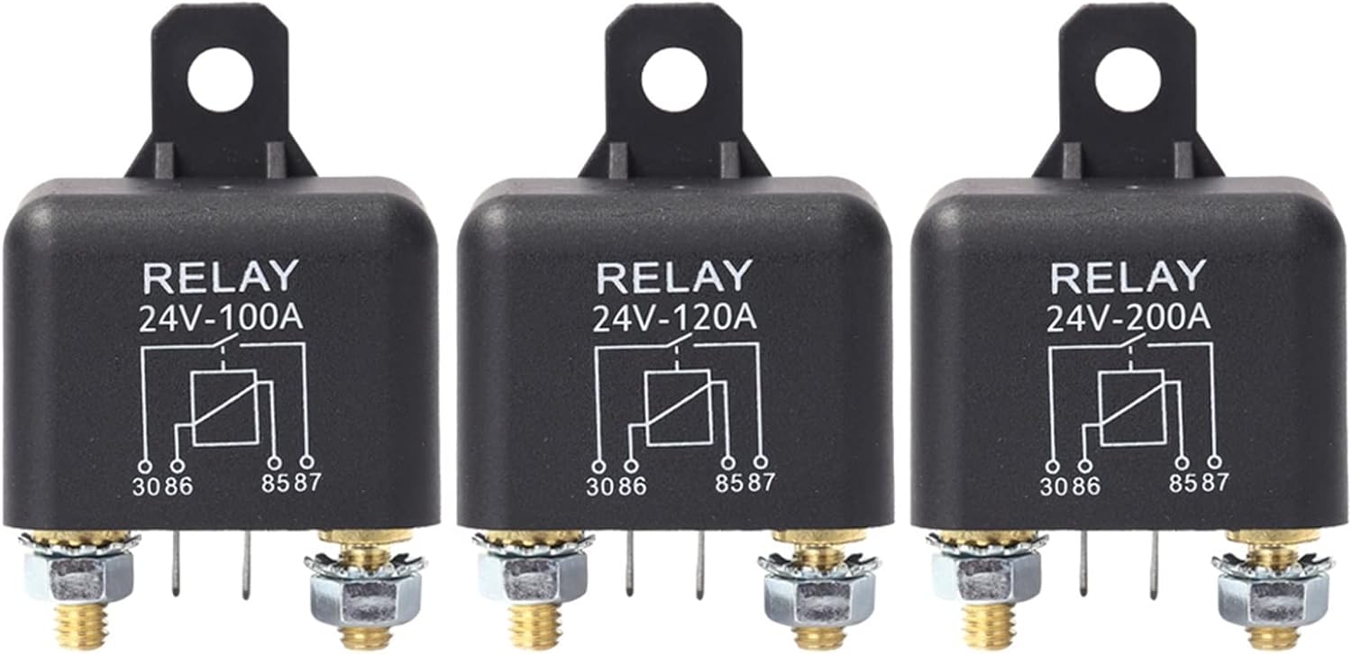 High Power 4 Pin Car Relay 12V 200A Truck Motor Automotive Continuous Type Switch Normally Open(12V 100A)