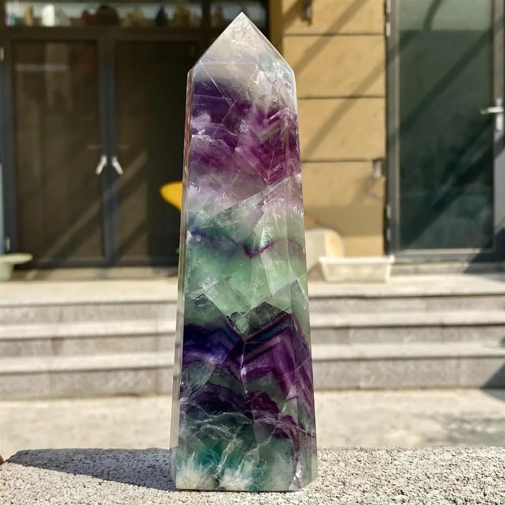 AUOQKQUT Fluorite Crystal Column Magic Wand Obelisk Point (Size : 700-750g)