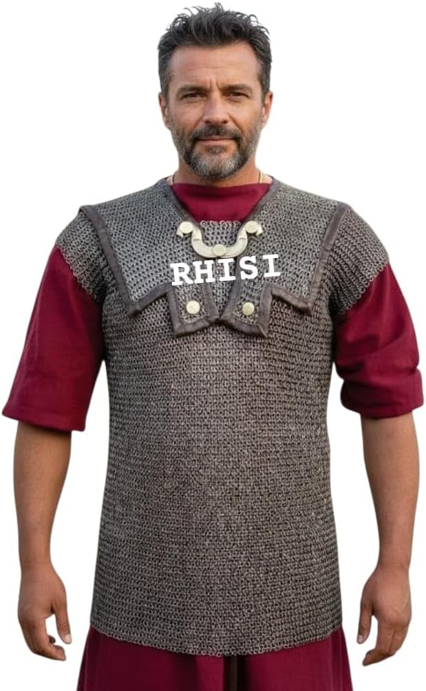 Roman Lorica Hamata Chainmail Shirt, 6mm 18 Gauge Round Riveted Rings with Washer