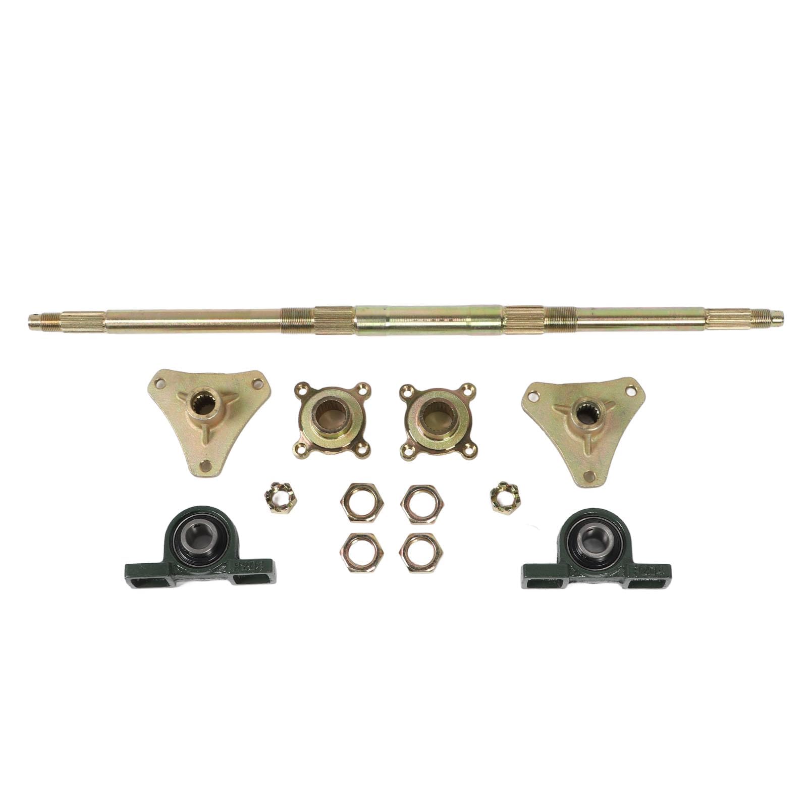 Kit ASSE Posteriore Go Kart, Kit Albero ASSE Posteriore da 24 Pollici Mozzi Antiurto in Metallo Supporti di Fissaggio Flange Set per ATV 50‑150CC Quad Drift Trikes ASSE