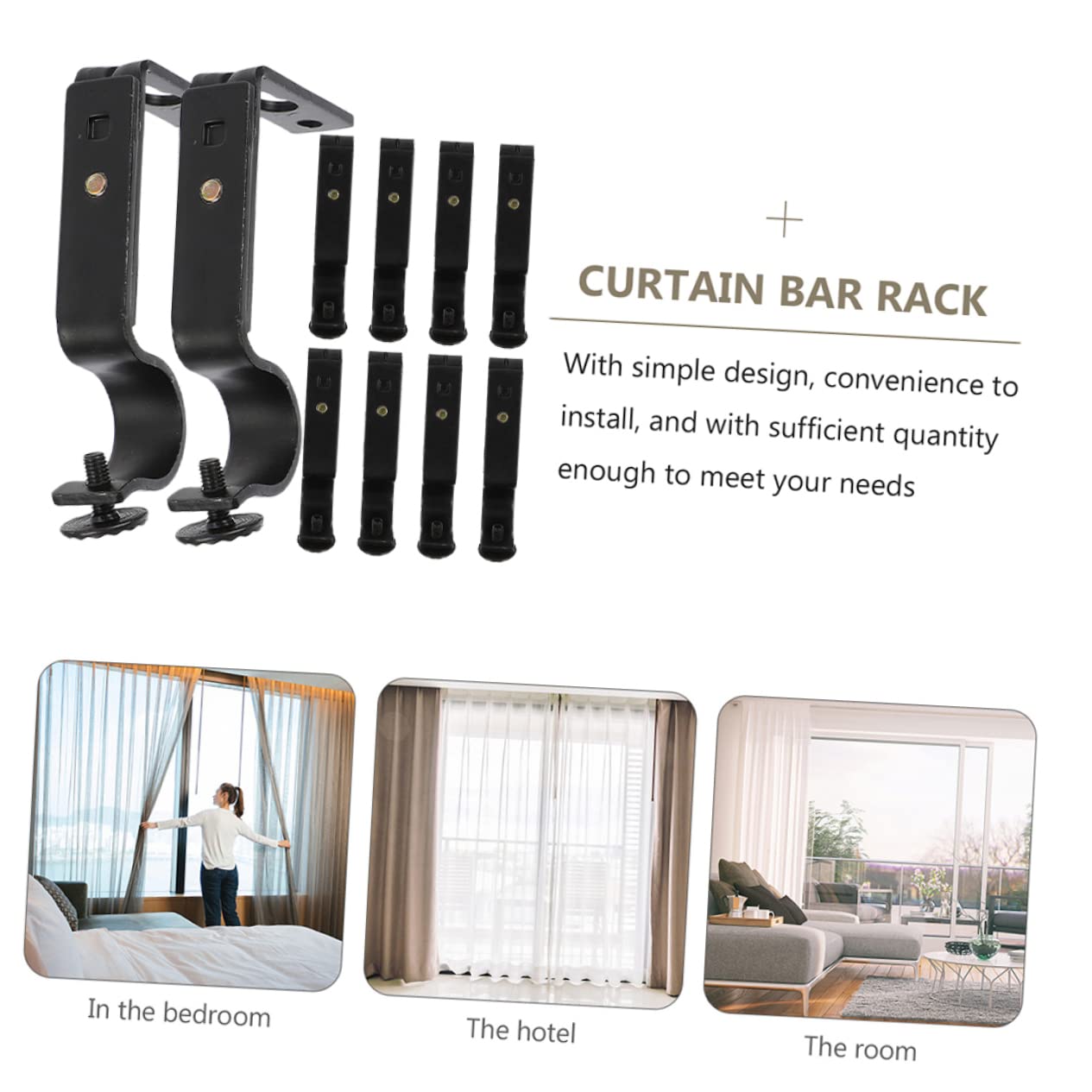 OUNONA 10pièces Supports de Tringle à Rideaux Muraux Robustes et Durables pour Fixation Facile de Tringles à Rideaux et Stores