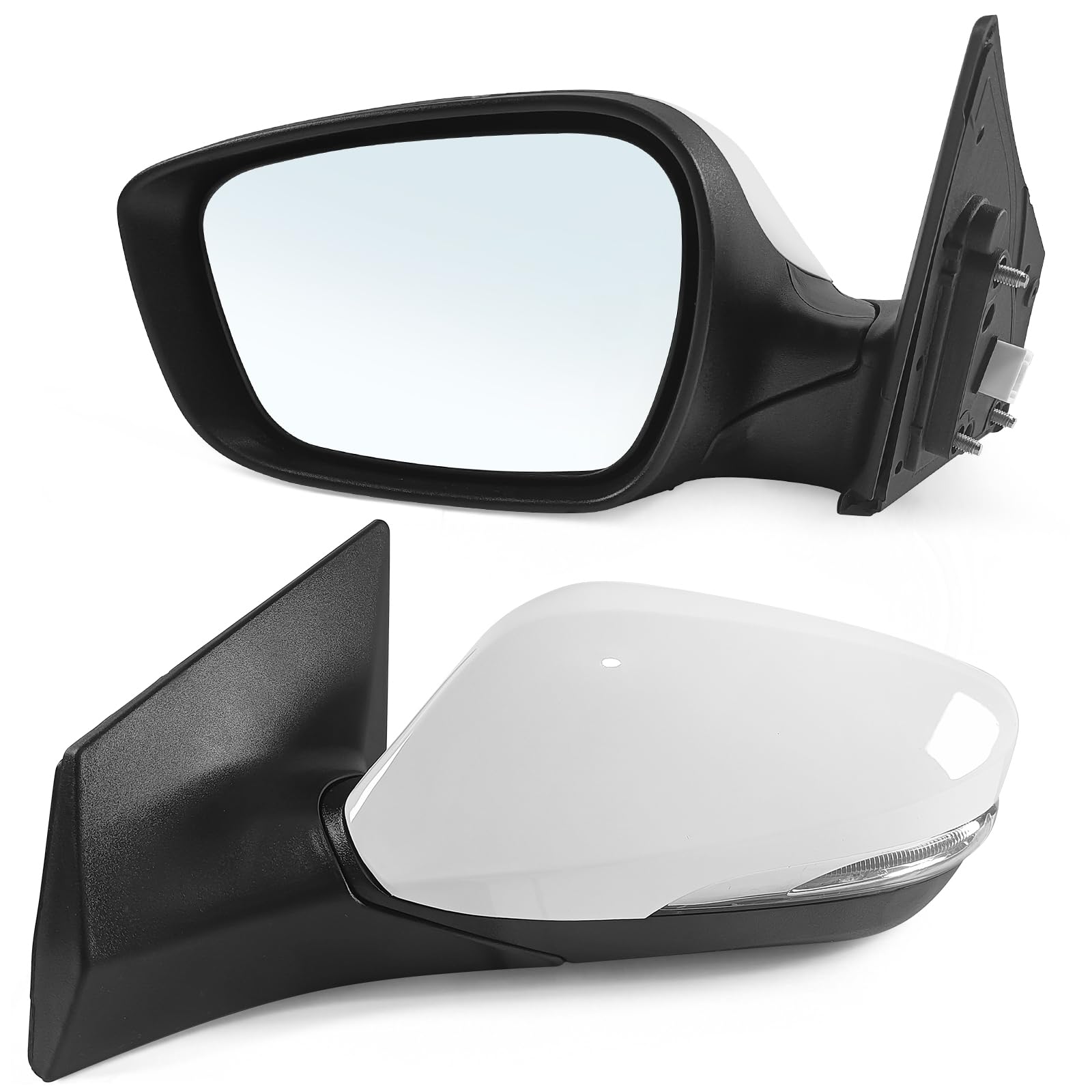 Left Driver Side Mirror Fits 2011 2012 2013 Hyundai Elantra with Power Glass Heated Turn Signal and Manual Folding Match to White (6Pins)