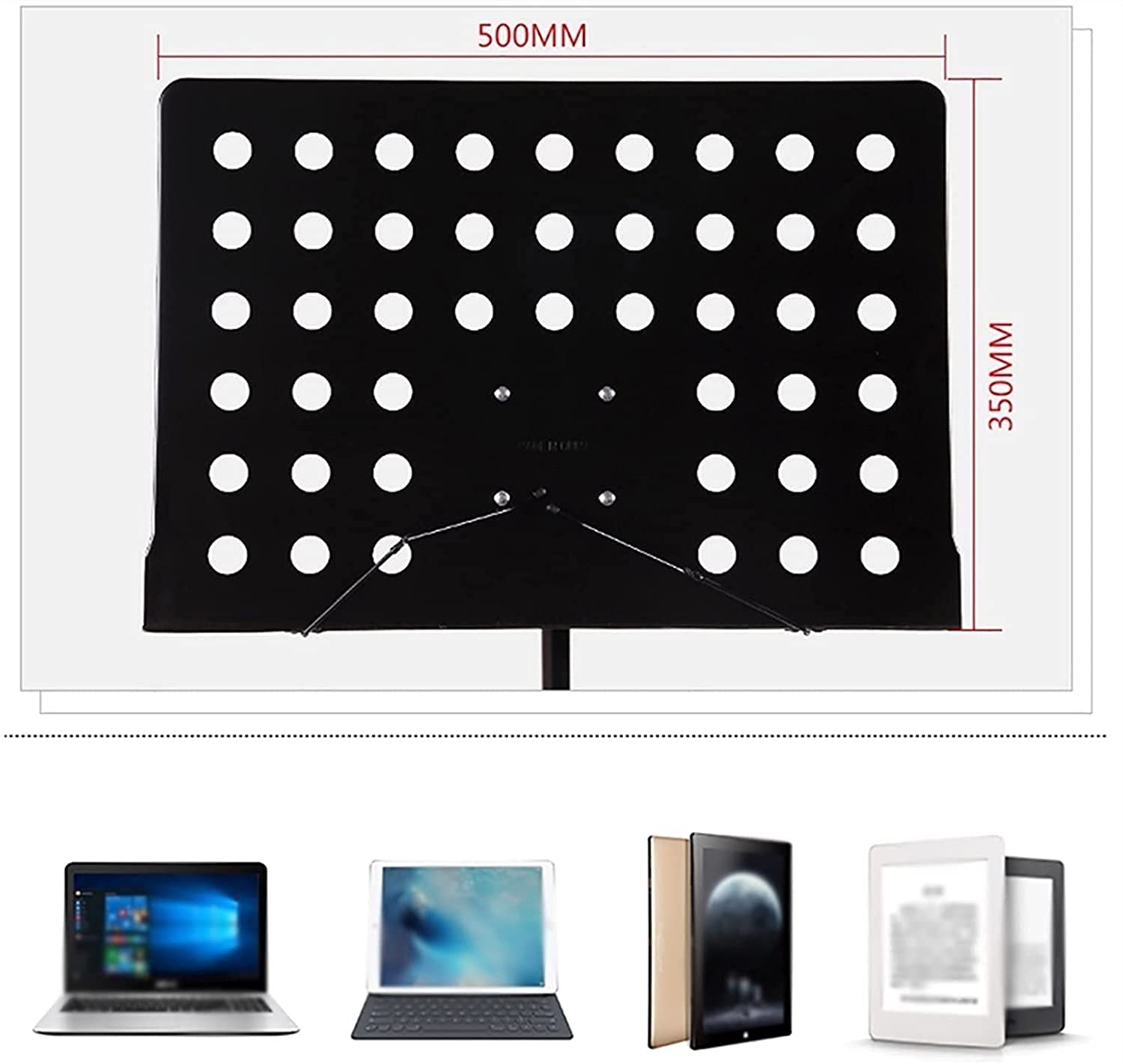 Leggii Musicali Spartiti Stand Professionale Regolazione della Regolazione Altezza Portatile Professionale Stand con la Borsa di Trasporto Metallo Pieghevole Sollevamento Musicale