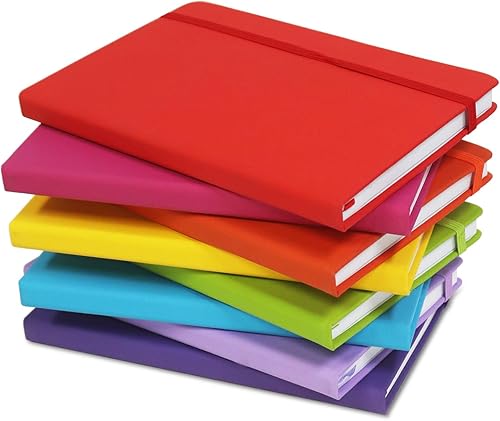 Miniatura 9 de Cuaderno Diario Encuadernado de Liend Negro A5, Libreta de 7mm con Rayas Universitarias, Para Escritura, Trabajo, Escuela, Viajes y Toma de Notas,