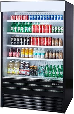 Turbo Air TOM-48EB-N Commercial Black Vertical Open Air Display Merchandiser, 22.6 cu. Ft.