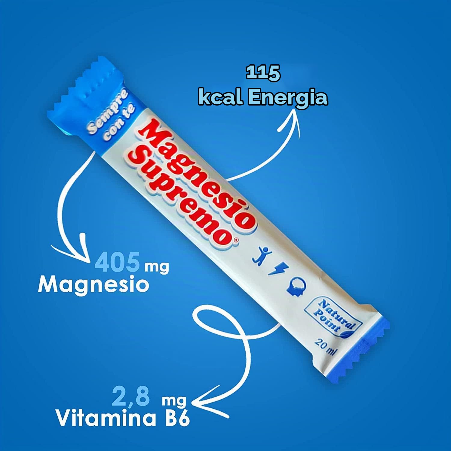 Natural Point- Magnesio Supremo Sempre Con Te (2 confezioni) - Vegano, Senza Zuccheri, no OGM, Senza Glutine, Senza Lattosio