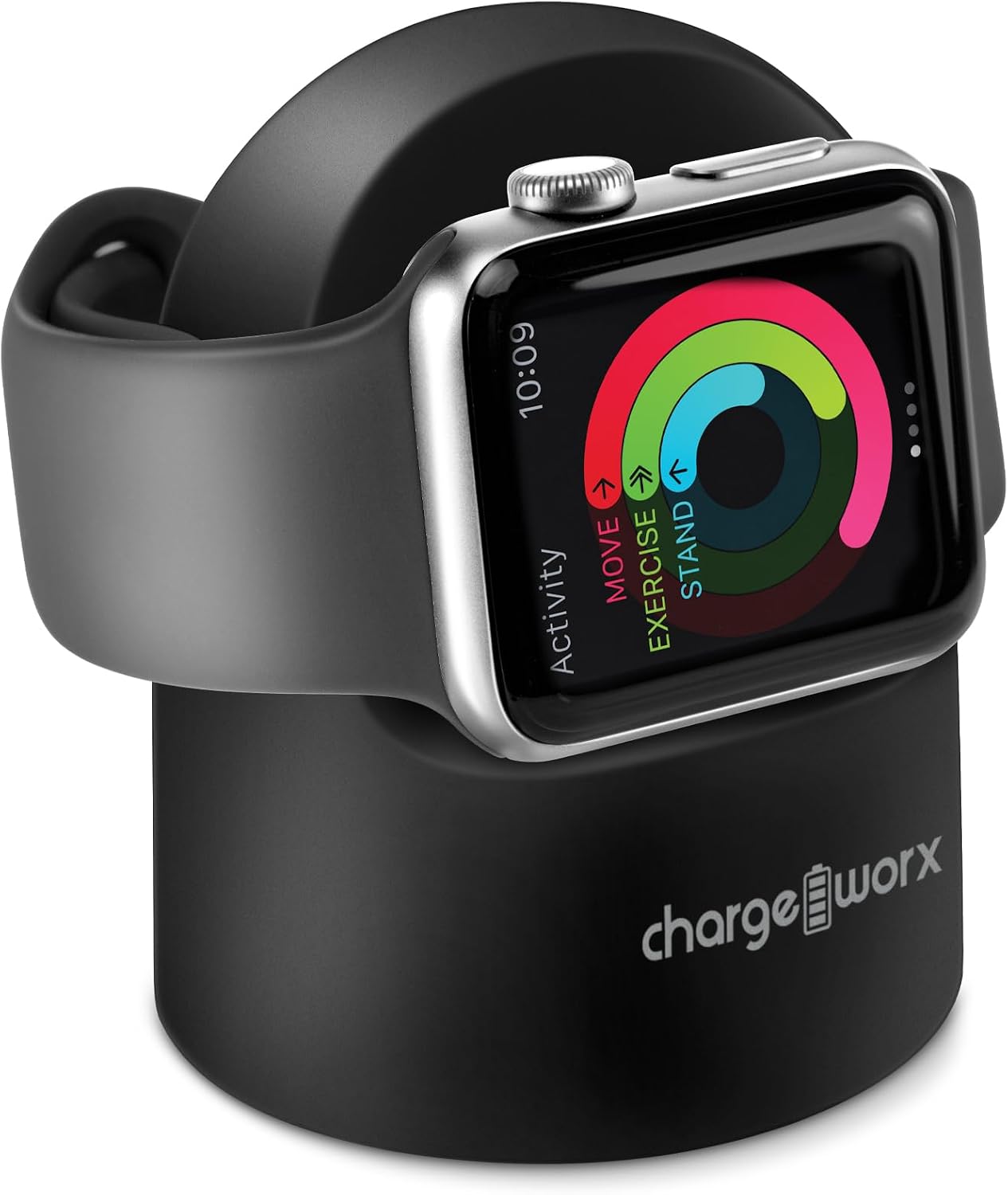 ChargeWorx Charger Stand for Apple Watch, Compact Desk & Nightstand Charging Dock, Clutter-Free Watch Holder for All Apple Watch Series, Travel-Friendly Organizer (Charger Not Included)