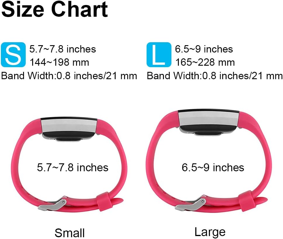 Vancle Replacement Bands Compatible for Fitbit Charge 2, Classic & Special Edition Adjustable Sport Wristbands for Women Men