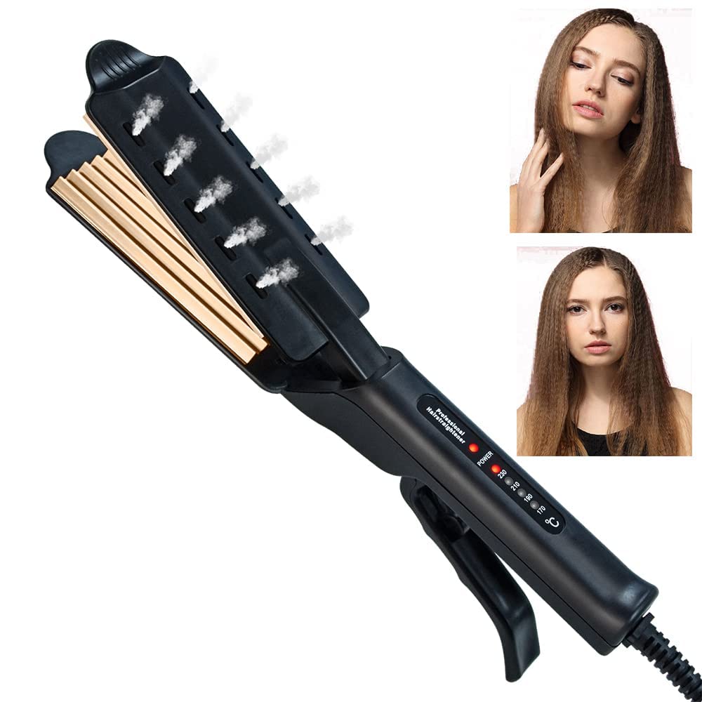 TERRIFIHair Crimper Iron for 2'' Fluffy Hairstyle Curling Iron,Corrugation Crimper Hair Irons