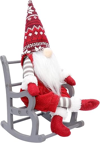 Miniatura 4 de Muñeco de gnomo navideño de felpa con silla de columpio, Papá Noel sueco hecho a mano, decoración de Tomte, adornos escandinavos para el hogar,