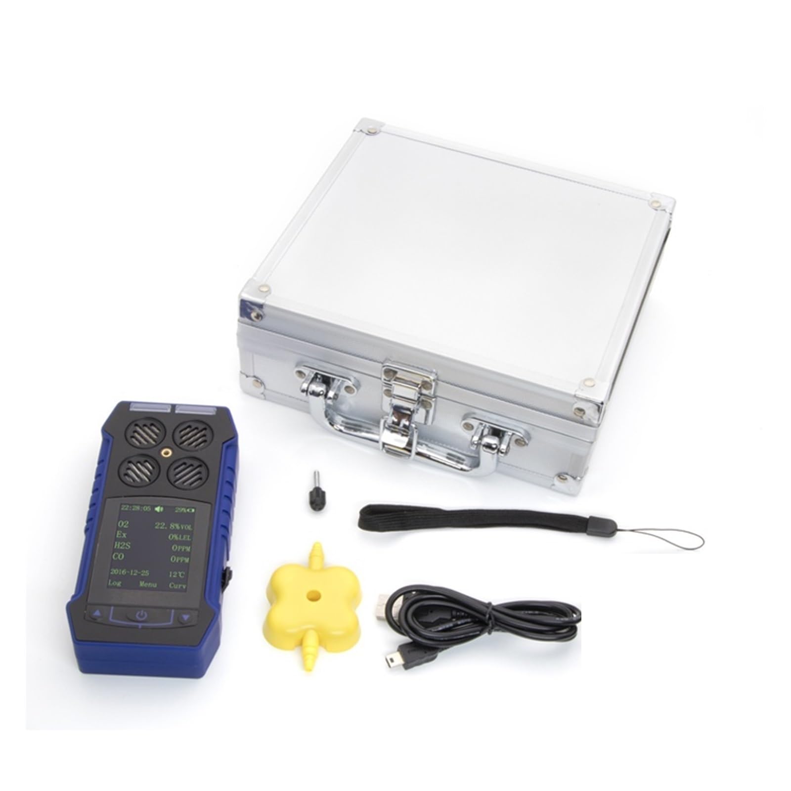 Analizzatore di gas 4in1 Monitor portatile della qualità 'aria Schermo LCD ad alta intensità Rivelatore perdite composto combustibile Per cucina e camper(BH4S with BHGSP)