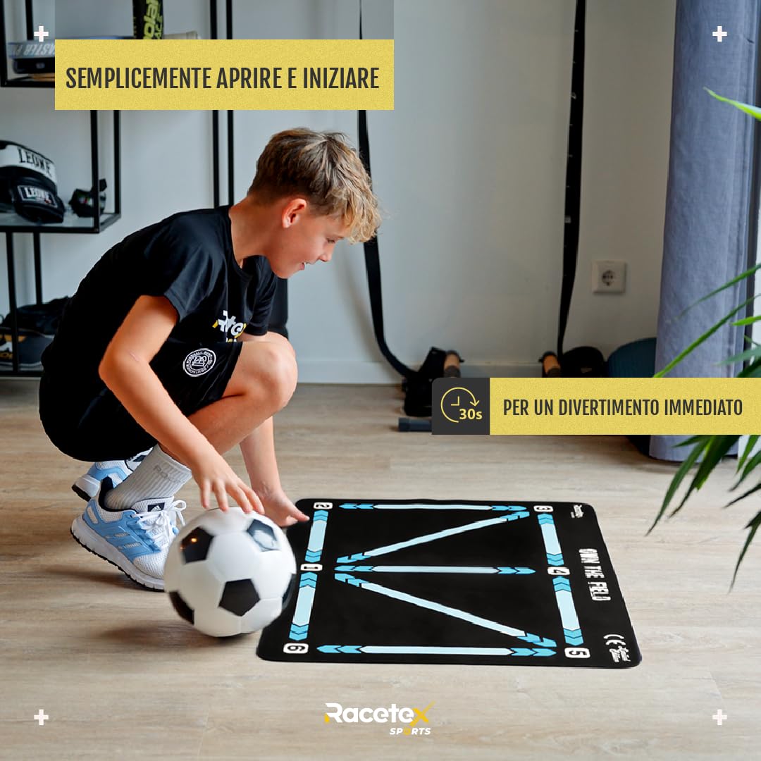 Racetex Tappetino da calcio da allenamento per bambini, 90 x 60 cm, antiscivolo e durevole, tappetino da calcio per allenamento al coperto, per migliorare il controllo della palla e la tecnica