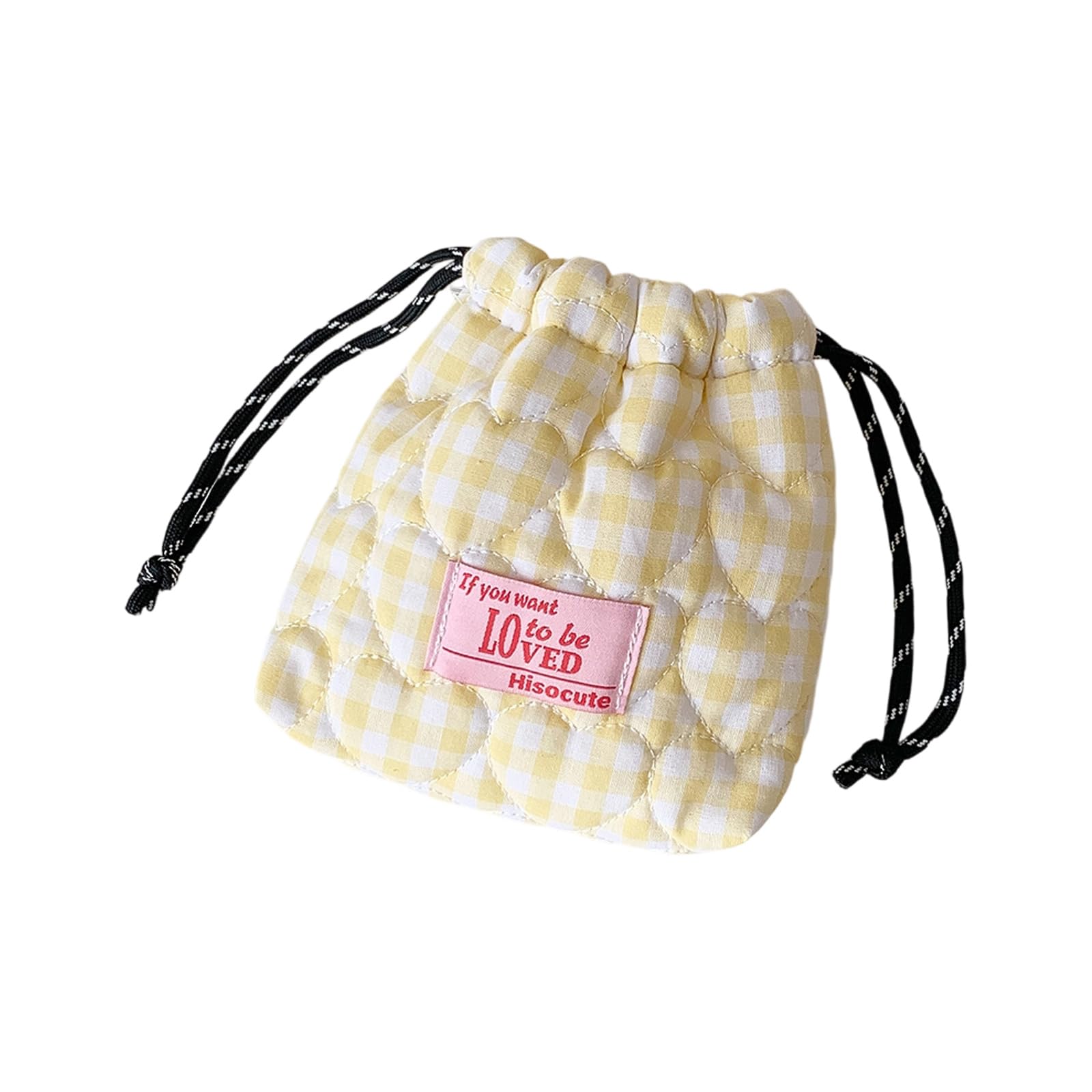 alloneslife Portable Travel Toiletry Bag Cosmetic Organizers Portable Makeup Pouches Quilted Heart Easy Open Heart Pattern Bag