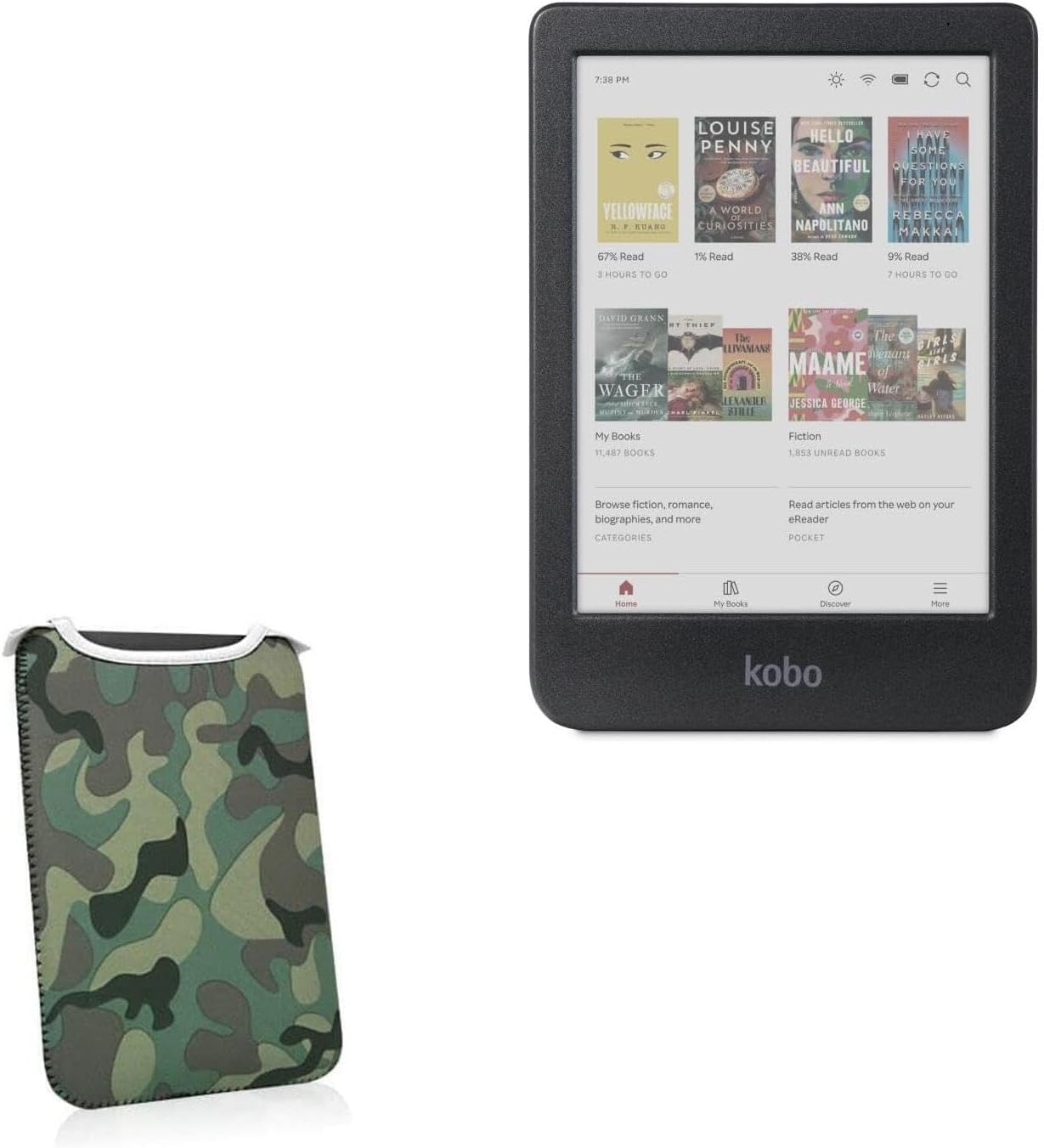 BoxWave Case Compatible with Kobo Clara Colour - Camouflage SlipSuit, Slim Design Camo Neoprene Slip On Pouch