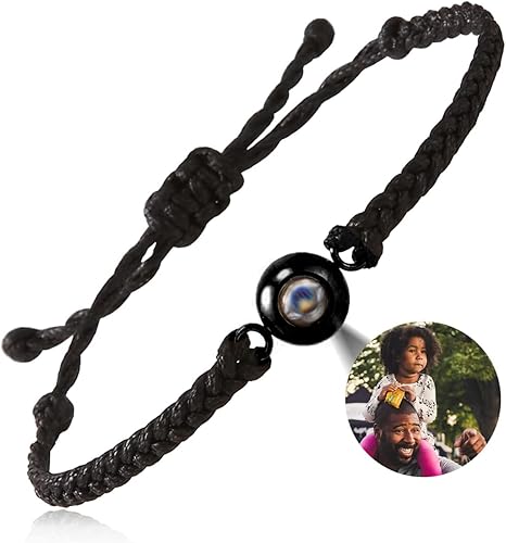 EMIRISTIC Pulsera de fotos personalizada con imagen en el interior, hecha a mano, tamaño libre, pulsera personalizada con imagen, día de San