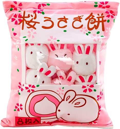 Colcolo Almohada de peluche con inscripción de animales, juguetes para niñas, almohada de regalo con regalo novedoso, conejito