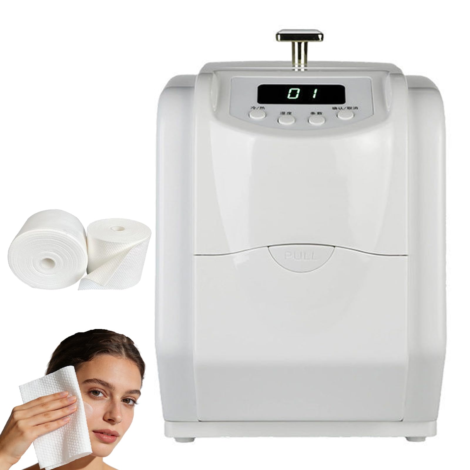 XCSCUK Hot Face Towel Dispenser, Automatic Towels Wamer Heater Machine,Disposable Towel Heater,with Hot/cold Dual-use,for Spa Salon (A)