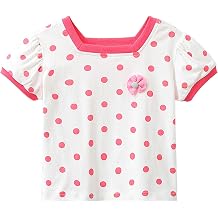 Square Neck Versatile T-Shirt,Summer T-Shirt with Small Flower Embellishment, Summer Short Sleeve Tops for Girls