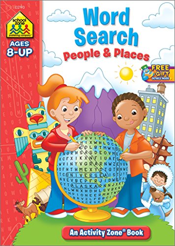 School Zone - Word Search People & Places Workbook - 32 Pages, Ages 8+, 2Nd Grade, 3Rd Grade, Word Puzzles, Vocabulary, History, Geography, And More (School Zone Activity Zone® Workbook Series) #TOP1