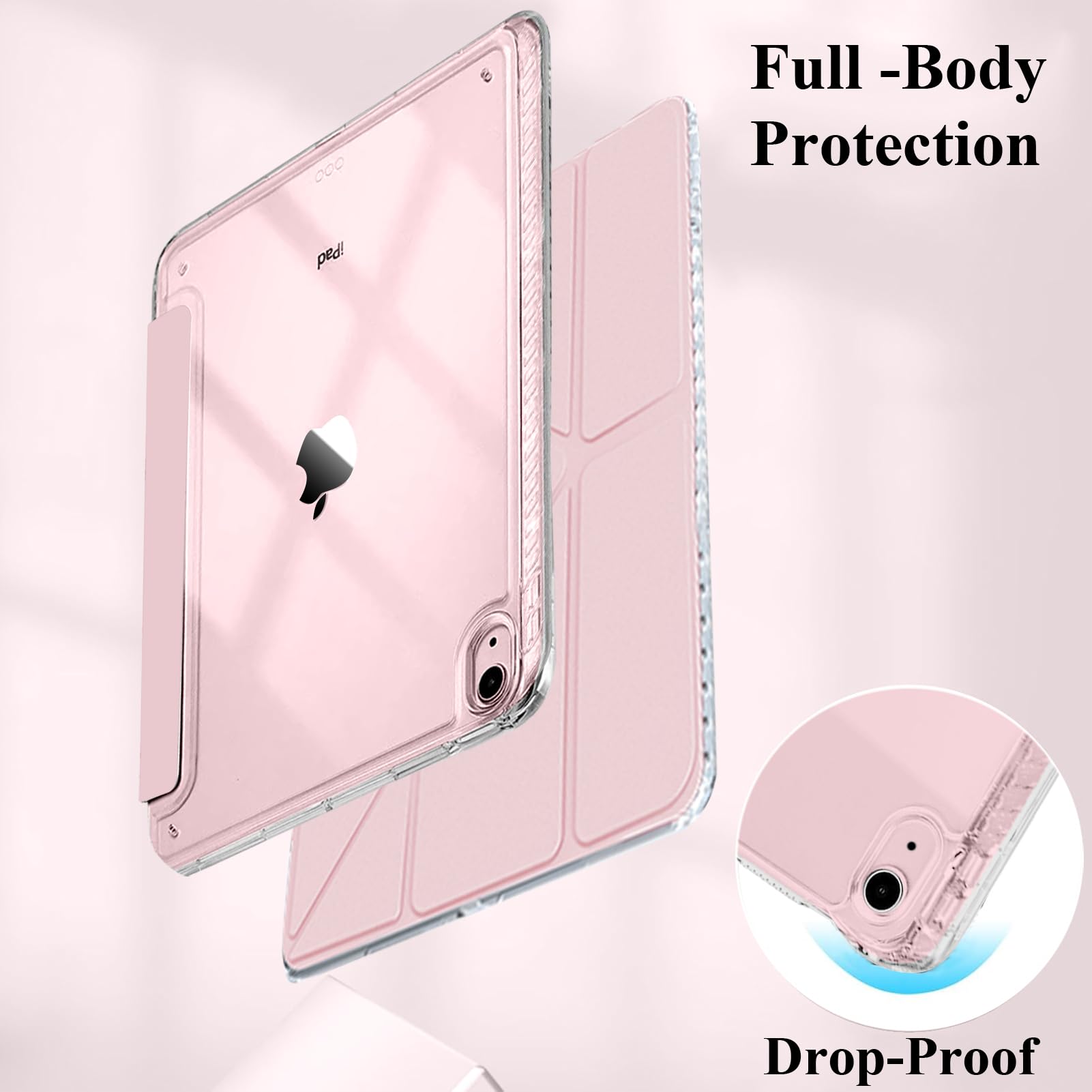 EspZanthic Custodia Per IPad 11a Gen (2025) E 10a Gen (2022) | Trasparente Antishock Con Portapenne | 6 Angoli Di Visione | Colore Anguria Rossa - 2