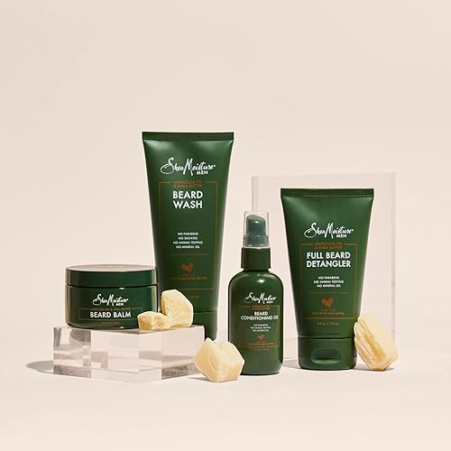 Miniatura 5 de SheaMoisture Bálsamo para barba para hombres, paquete de 2 – Manteca de karité hidratante y aceite de maracuja, regalos para hombres, 4 onzas Ea