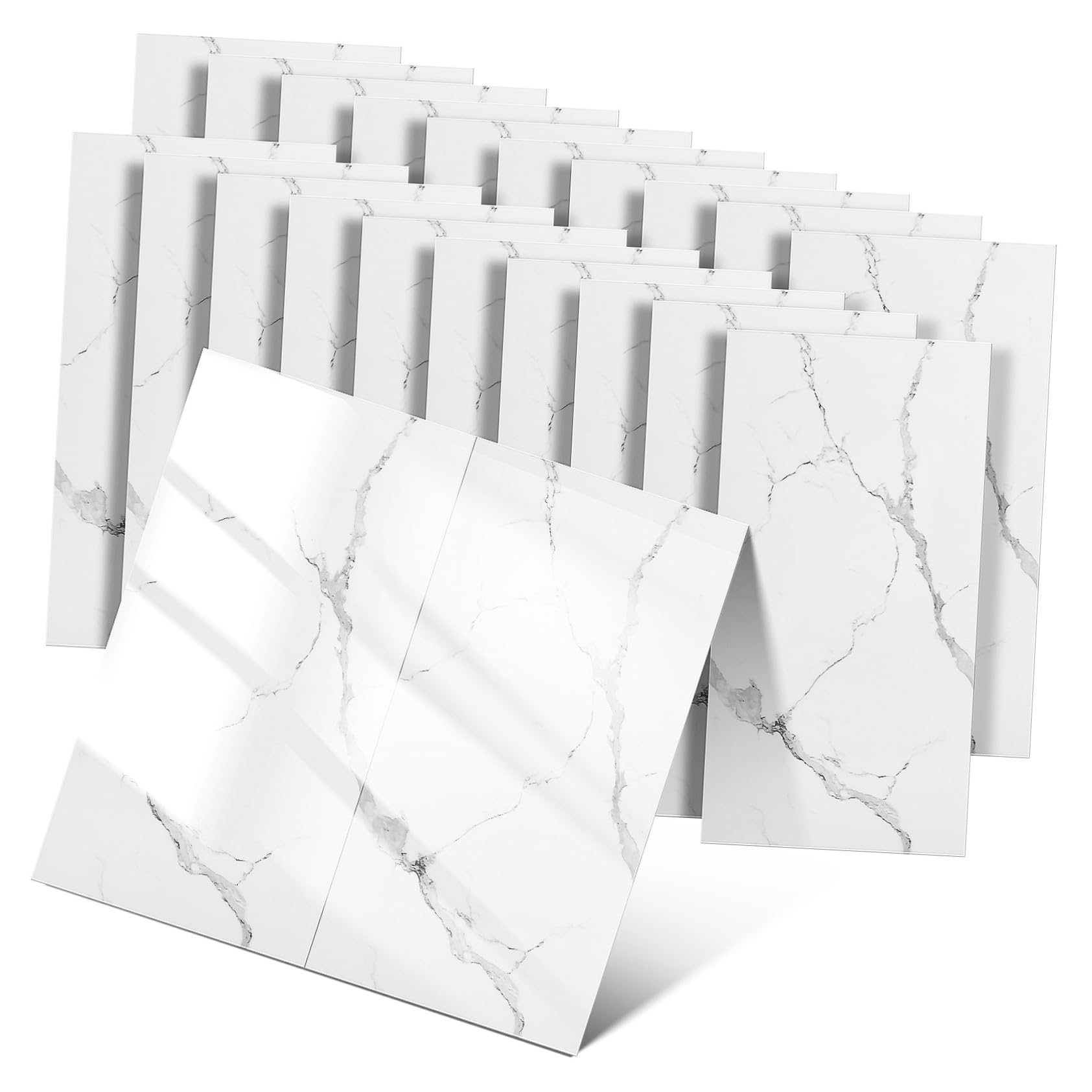 Crédence de cuisine imitation marbre Hemobllo 20 feuilles pour stickers muraux de salle de bain